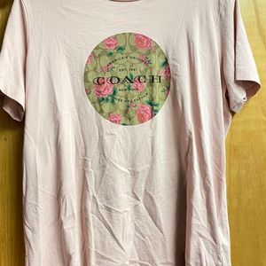 Coach Pink And Brown Floral Shirt Size M Women’s ✨